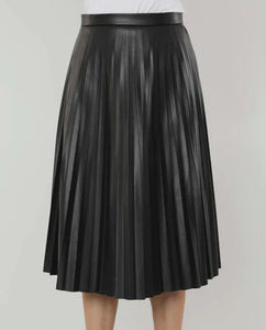 Classic Leather Pleating Skirt