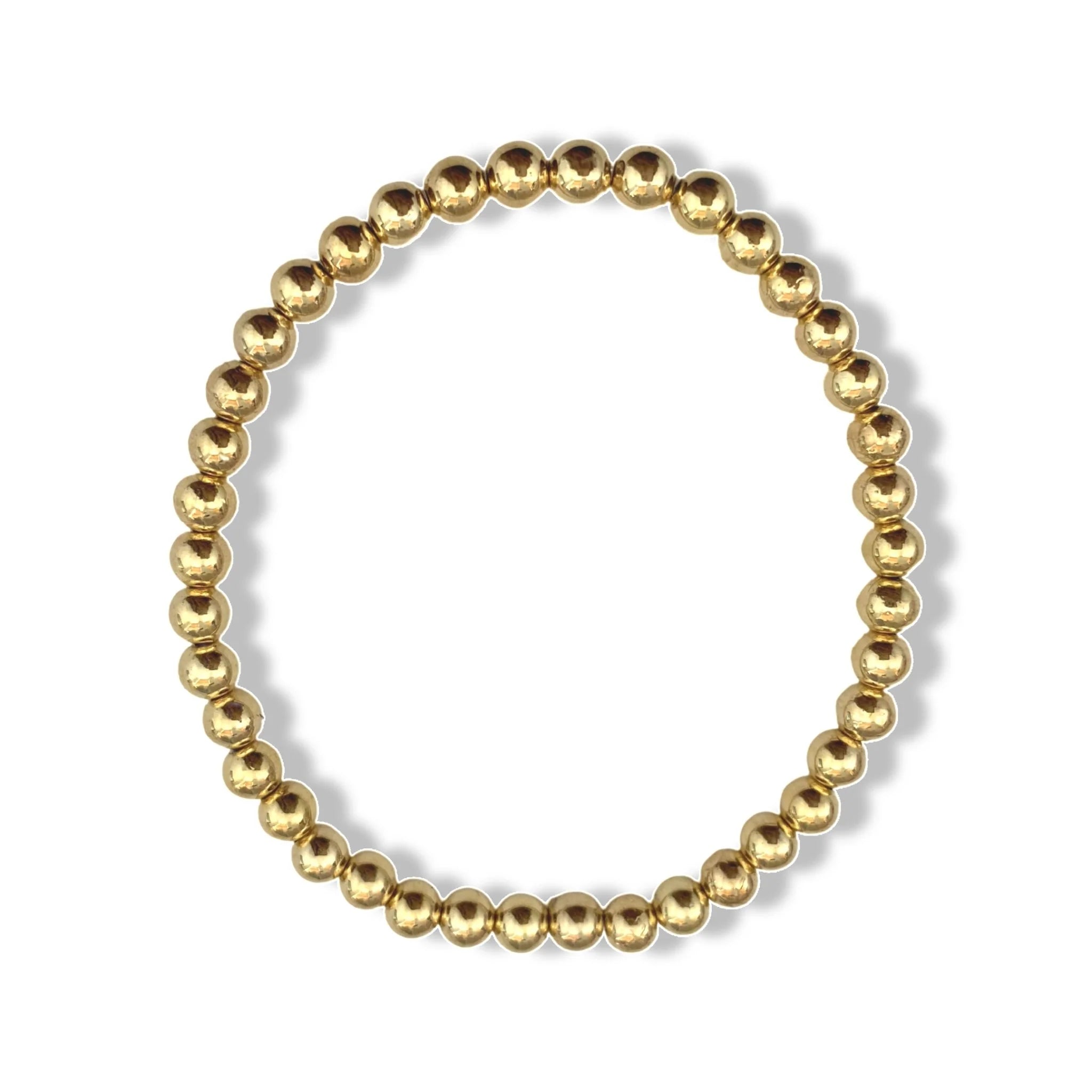 Gold Beaded Bracelet 6mm