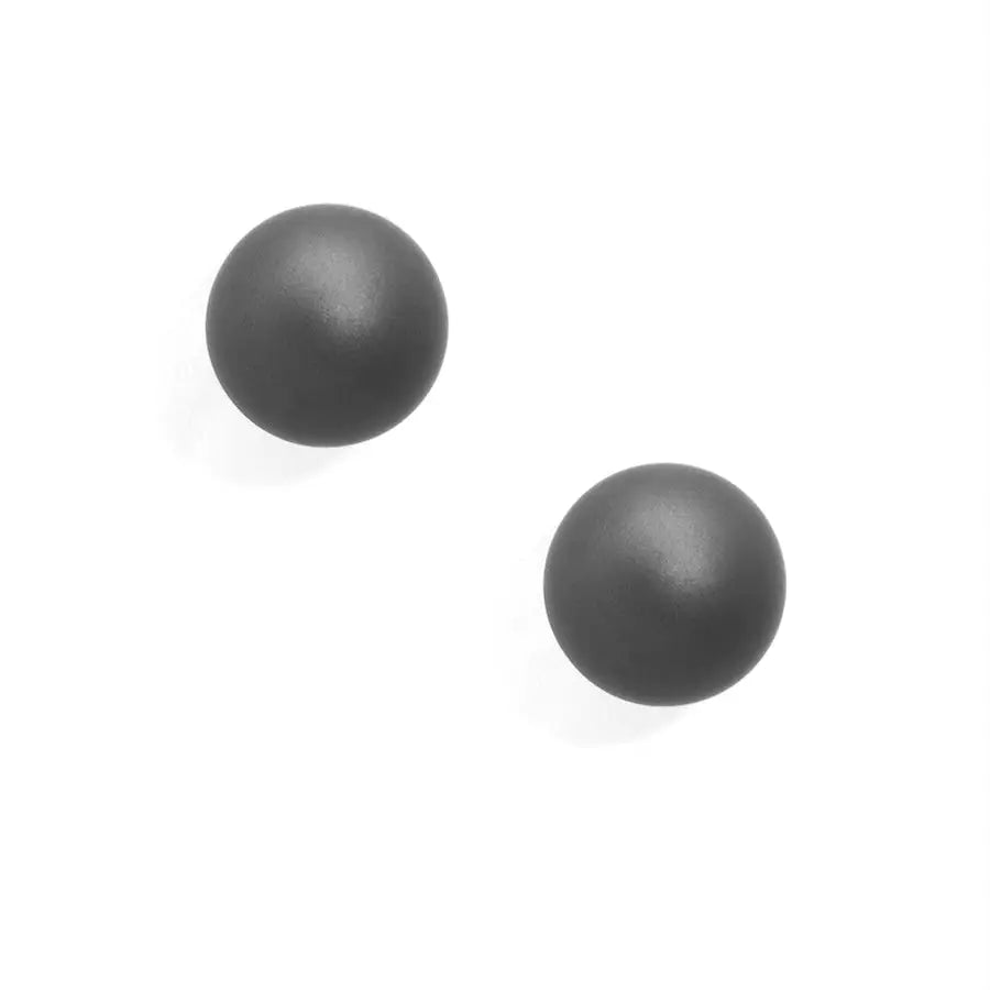 Metallic Ball Stud Earring-Black