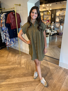 Olive Green Corduroy Dress