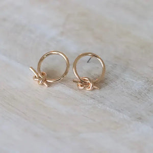 Petite Knotted Hoop Stud Earrings