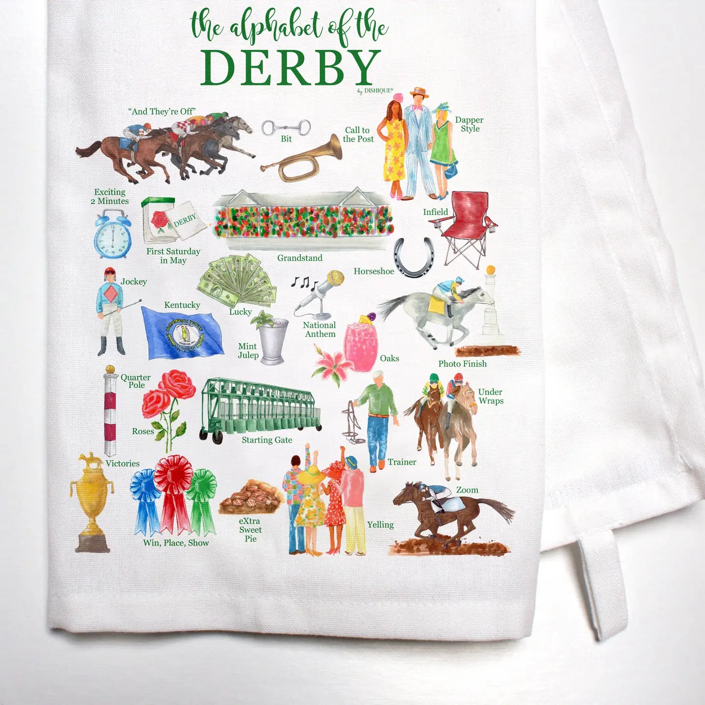 Derby Alphabet Tea Towel