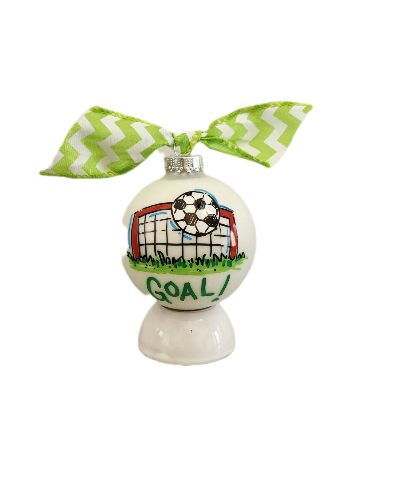 Soccer Hand Painted Glass Ball Ornament