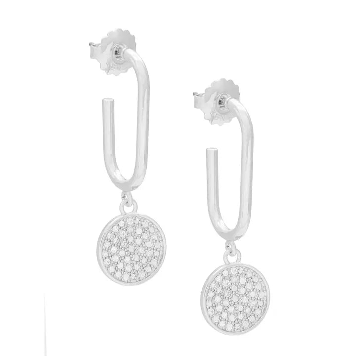 Pavé Disc Drop Earring