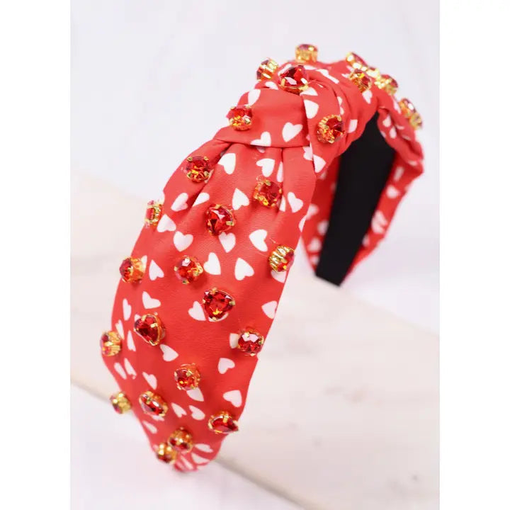 Skip A Beat Heart Headband Red