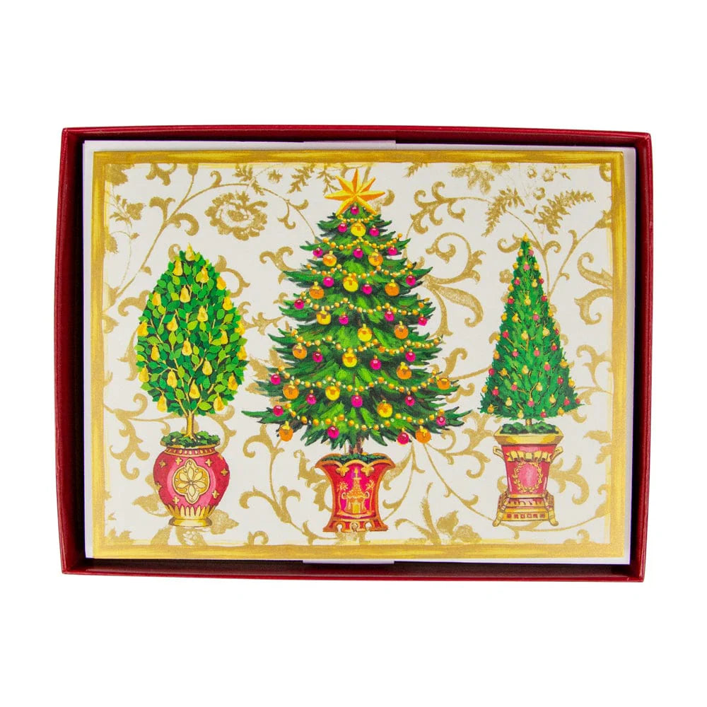 Gilded Trees Folded Holiday Cards