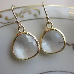 Gold Clear Crystal Earrings