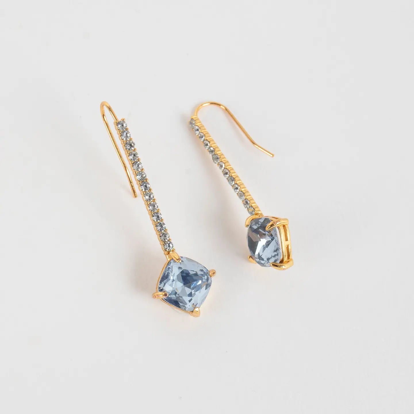 Brooke Crystal Drop Earring-Blue
