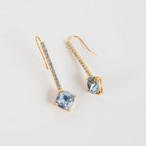 Brooke Crystal Drop Earring-Blue