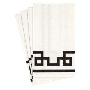 Rive Gauche Paper Guest Towel Napkins in Black & White - 15 Per Package