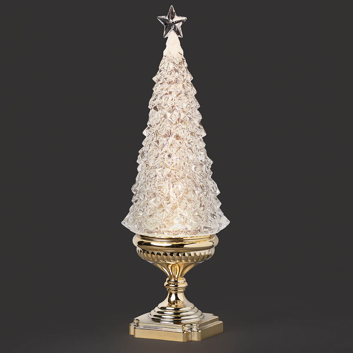 Confetti Lites Lighted Swirl Tree on Gold Pedestal