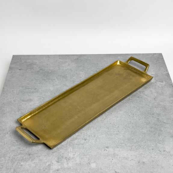 Textured Gold Aluminum Tray with Handles