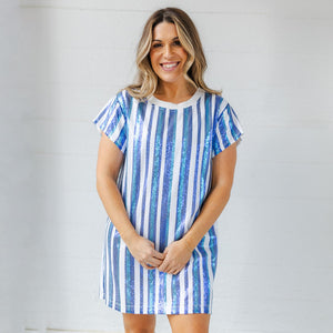 Julia Blue and White Dress
