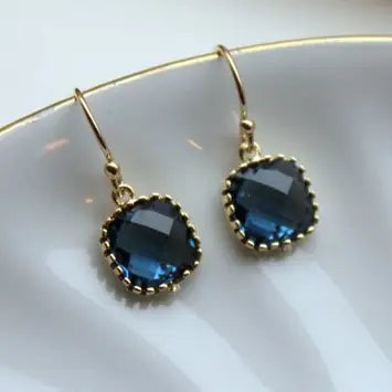 Dainty Navy Blue Earrings