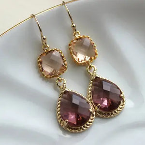 Blush Champagne Eggplant Earrings