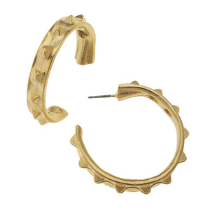 Gold Spike Hoop Earrings