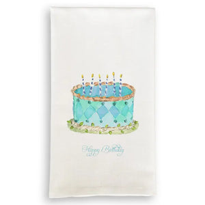 Blue Birthday Cake Tea Towel