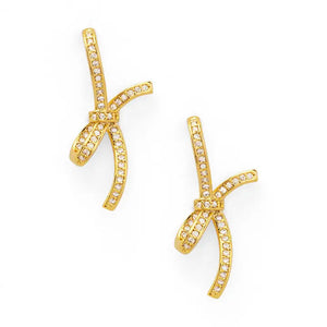 Pavé Bow Drop Earring