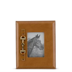 3.5X 5 Tan Photo Frame w/Gold Horse Bit