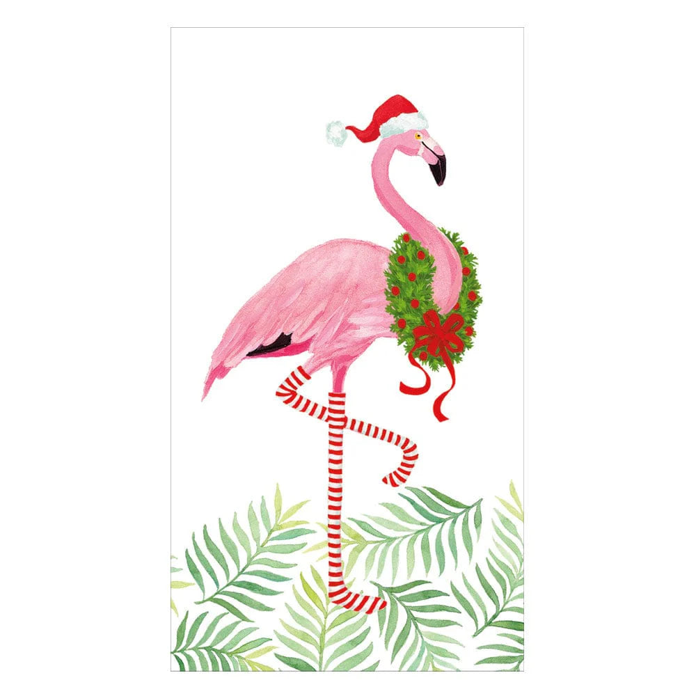 Christmas Flamingos Paper Guest Towel Napkins - 15 Per Package