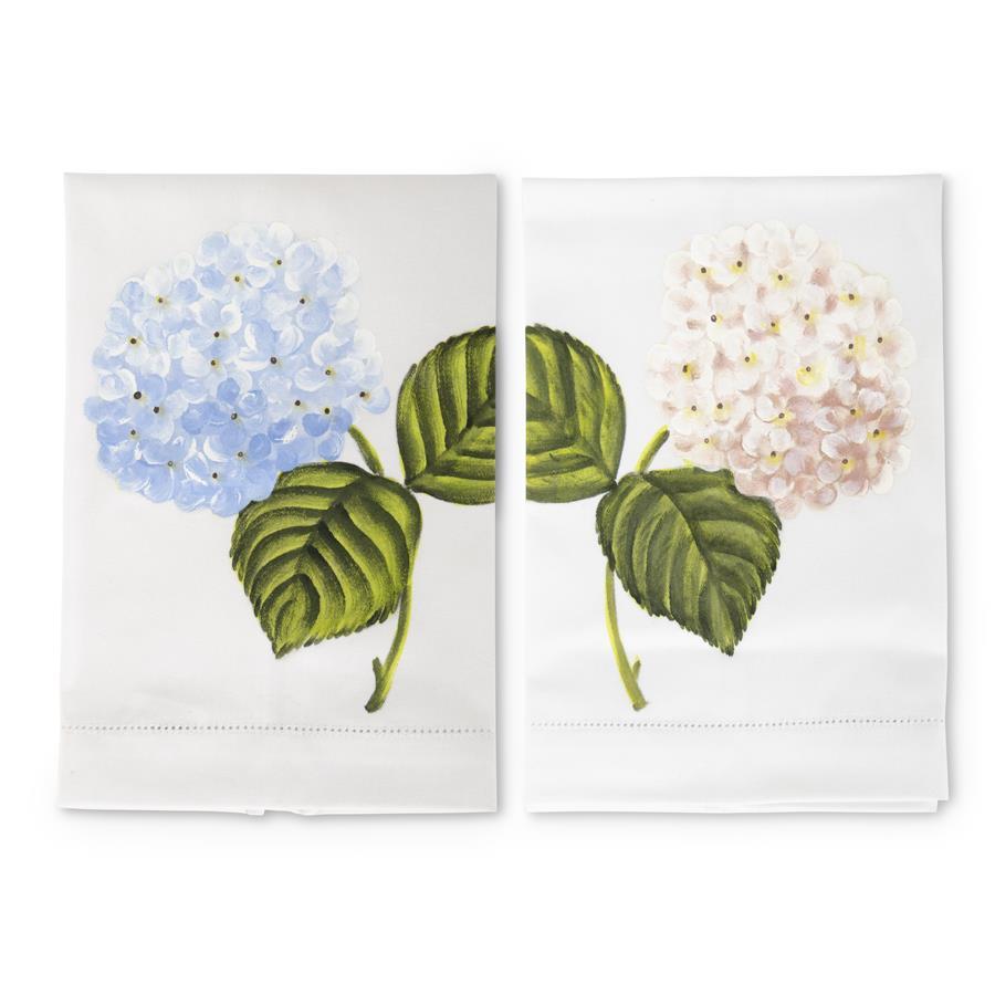 Hydrangea Handpainted Cotton Guest Towel