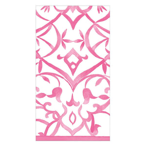 Algarve Paper Linen Guest Towel Napkins in Fuchsia - 12 Per Package