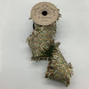 4" x 5yds Blissful boucle frayed edge, green ivory Ribbon