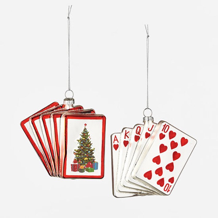 Straight Flush Ornament, Glass, 4.5"