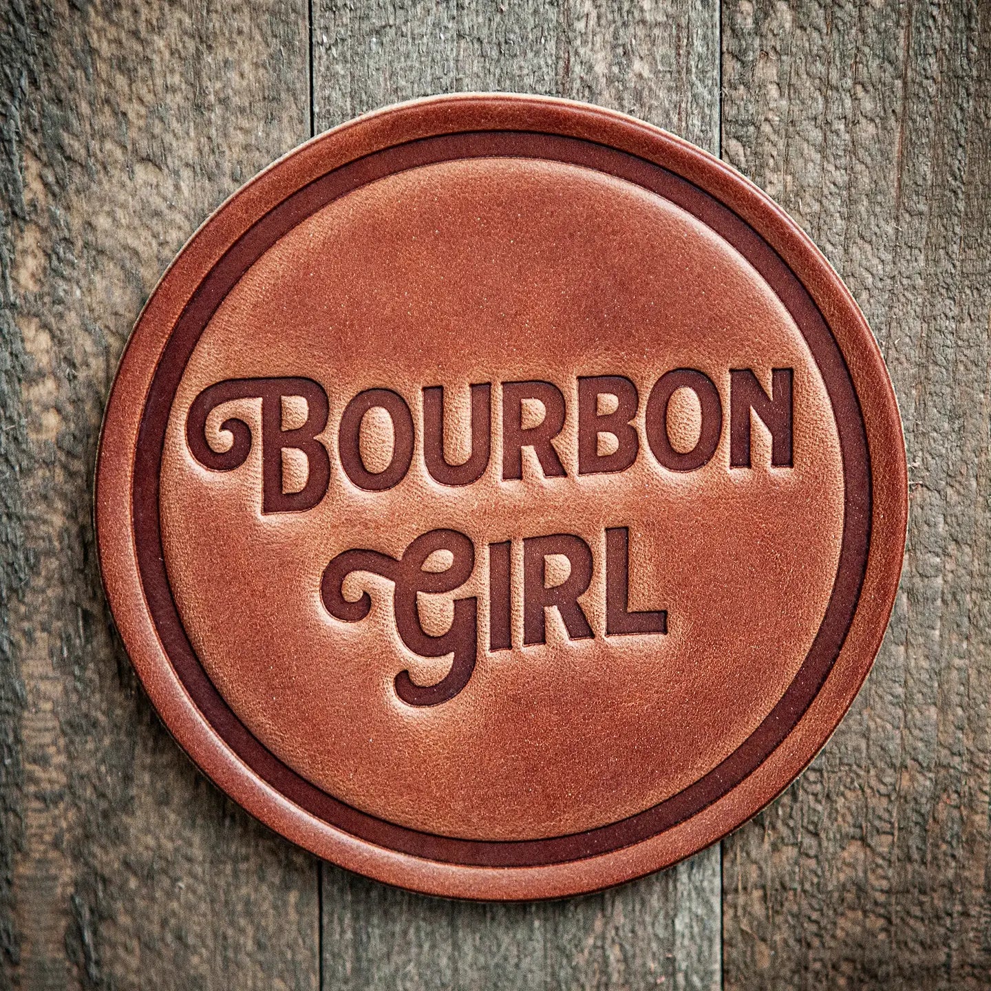 Bourbon Girl Leather Coaster
