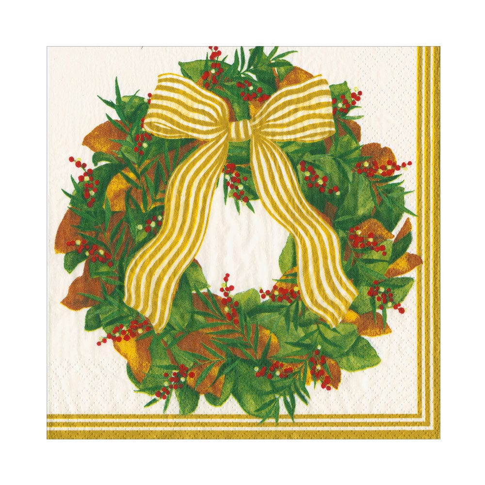 Magnolia Wreath Cocktail Napkins - includes 20 Cocktail Napkins