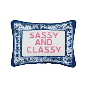 Sassy and Classy Embroidered Needlepoint Pillow