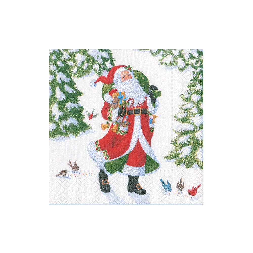 Woodland Santa Recycled Cocktail Napkins - includes 20 Cocktail Napkins