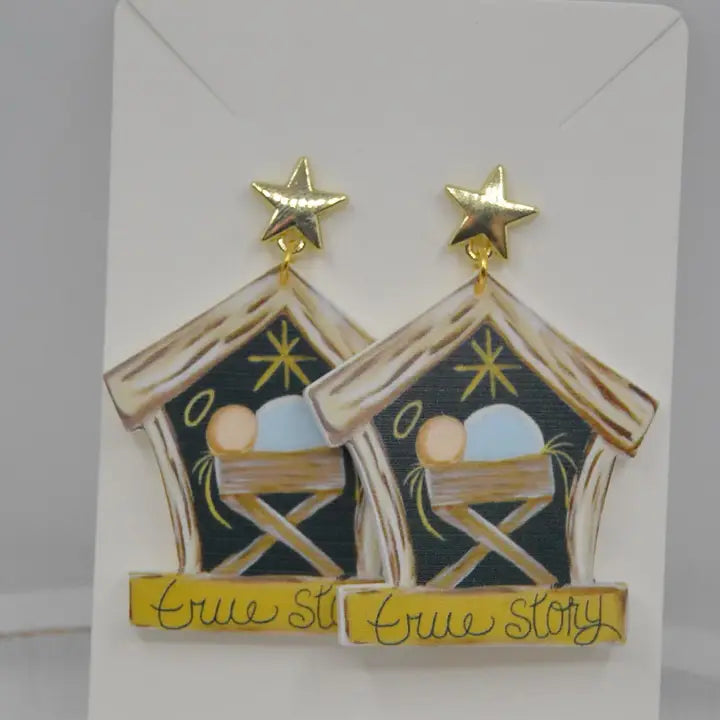 Christmas Earrings; Custom True Story Earrings