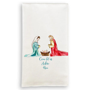 Come Let Us Adore Him - Tea Towel