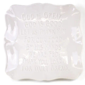 God Is Great Square Platter White 11.5x11.5