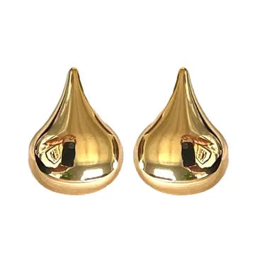 1 Inch Gold Teardrop Statement Stud