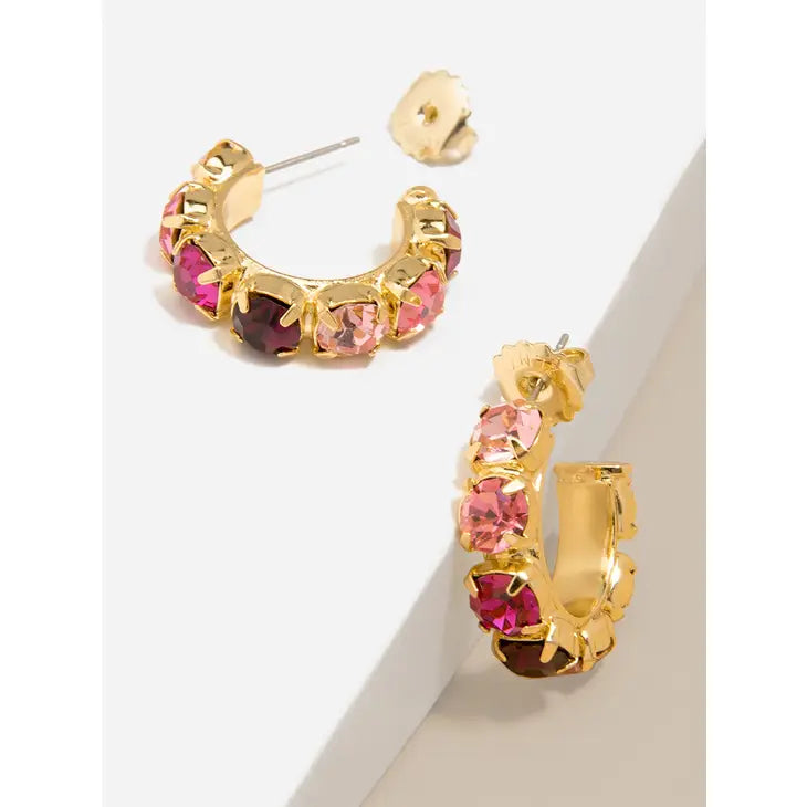 Chunky Colorful Crystal Hoops