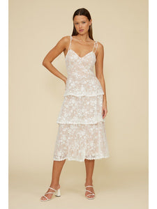 April Tiered White Dress