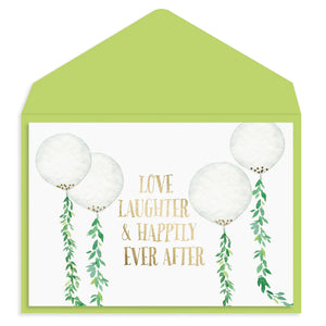 BOTANICAL BALLOONS WEDDING CARD