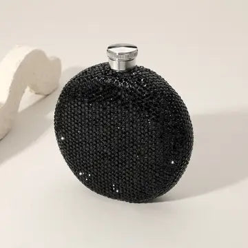 5 oz Bling Studded Stainless Steel Round Flask