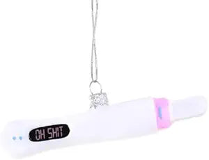 Cody Foster & Co Oh Shit Pregnancy Test Blown Glass Hanging Ornament
