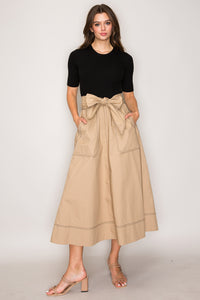 Knit Woven Maxi Dress