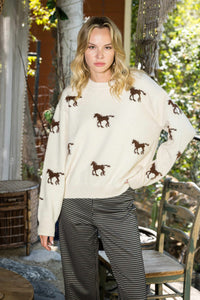 Horse Penny Pattern Sweater