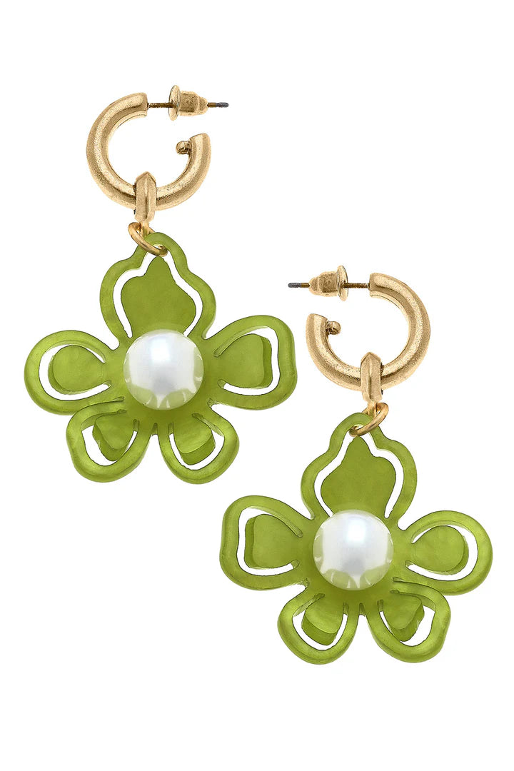 Julia Resin Flower Drop Earrings