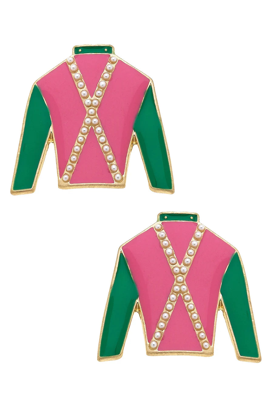 Justify Jockey Silk Enamel Stud Earrings