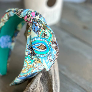 Casey Padded Bow Top Print Headband