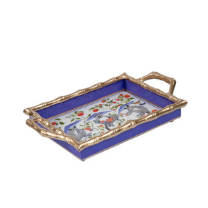 Monkey Trio Enameled Chang Mai Tray 10x14