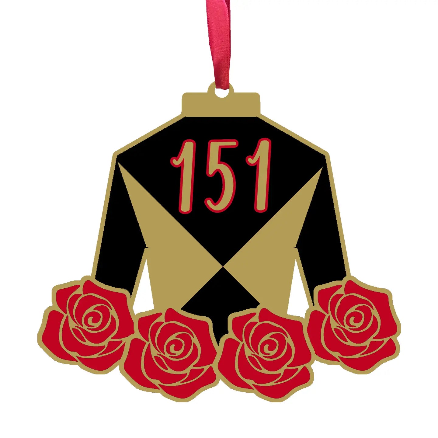 Derby 151 Silk with Roses Wooden Ornament