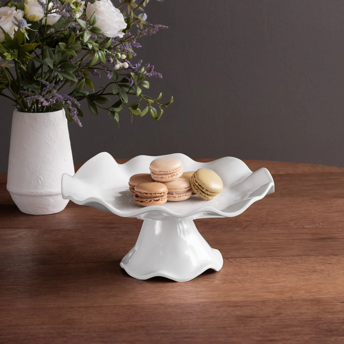 VIDA Havana Small Pedestal Cake Plate (White)