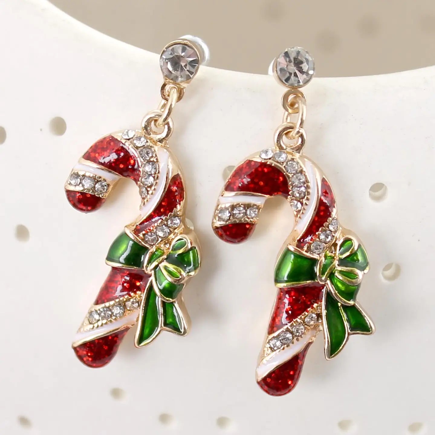 Vintage Candy Cane Earrings